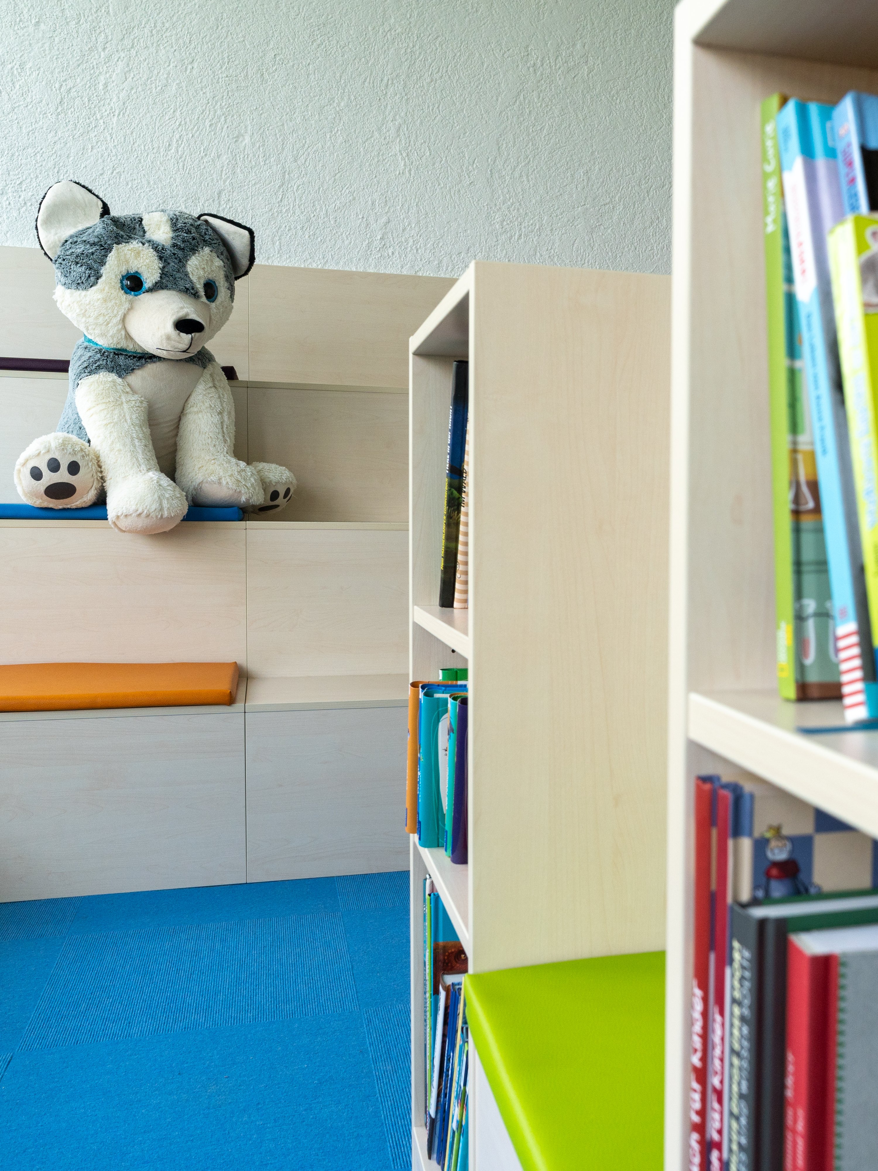 Hund Ludwig in der Bücherei